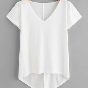 V-neck white T-shirt